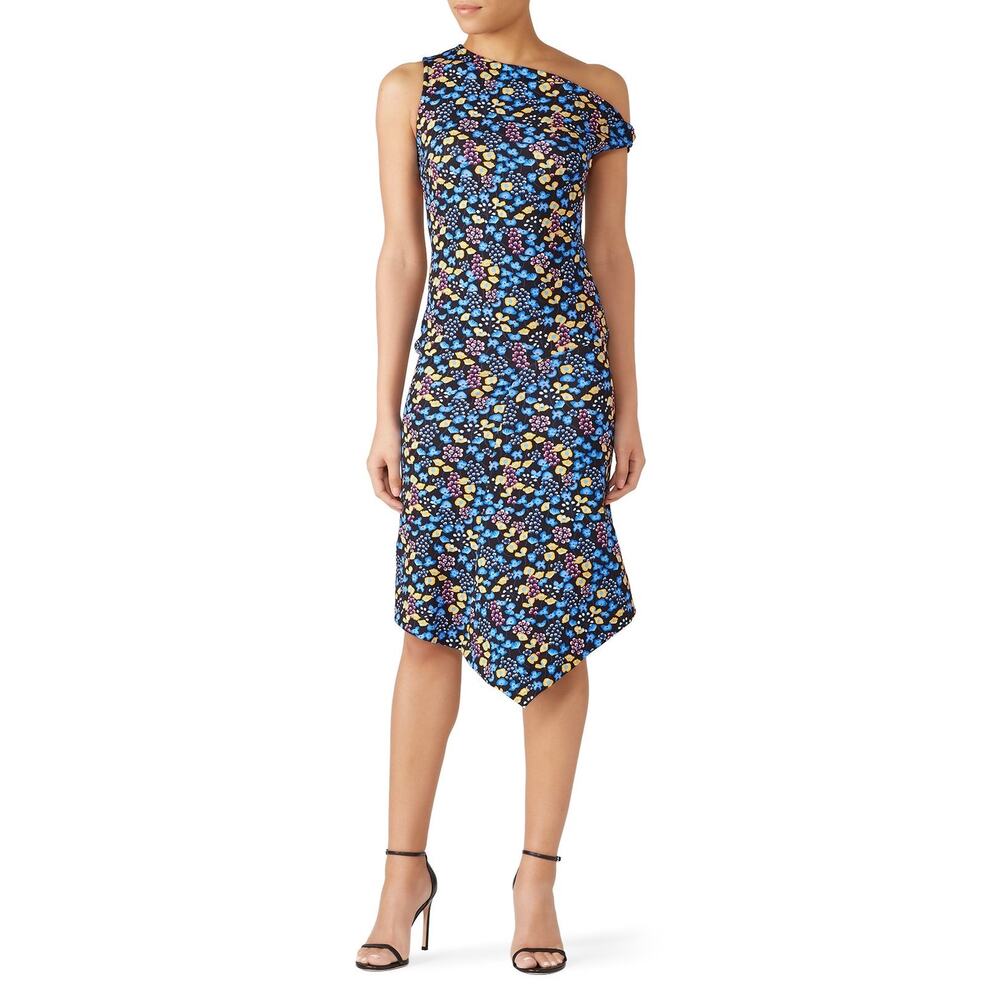 Atlein Off the Shoulder Twist Dress Flora Print Size 10